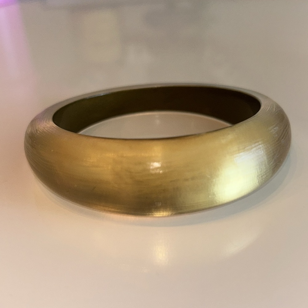 Alexis Bittar Large Gold Lucite Tapered Bangle Bracelet - like new